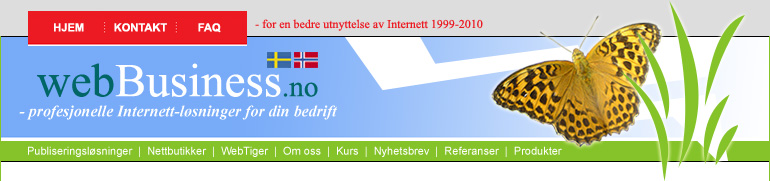 Firma i Kristiansand med over 10 �rs erfaring innen hjemmesider nettbutikk webdesign internettl�sninger publiseringsl�sninger s�kemotoroptimalisering samt webprogrammering og databaseprogrammering